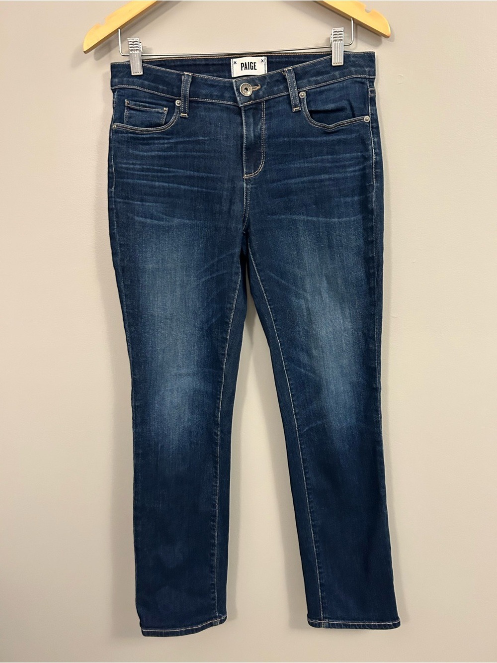 PAIGE Women's Bridgitte Dark Blue Skinny Jeans Size 26